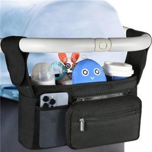 Universal Stroller Organizer with 2 Insulated Cup Holders, Stroller Accessories